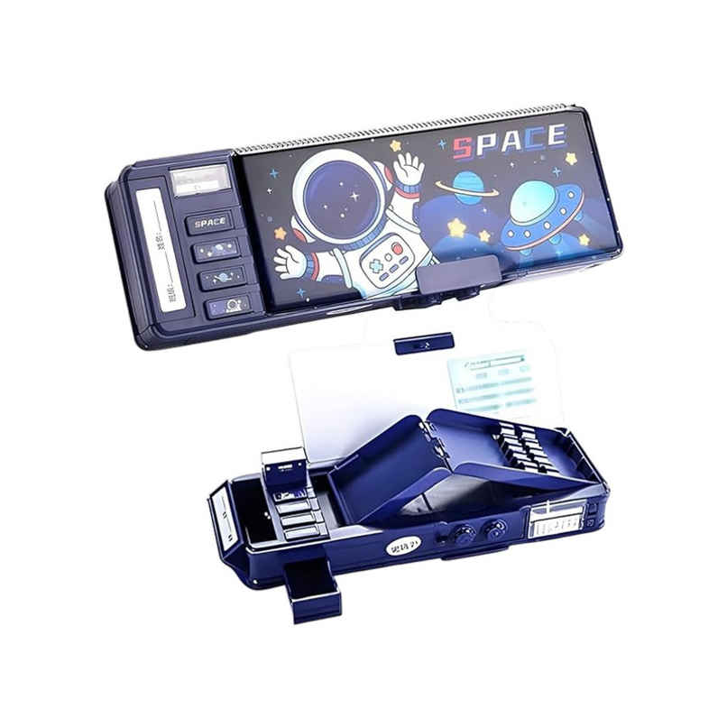 Fablue Space Astronaut Pencil Box with Magnetic & Password Lock | Dark Blue