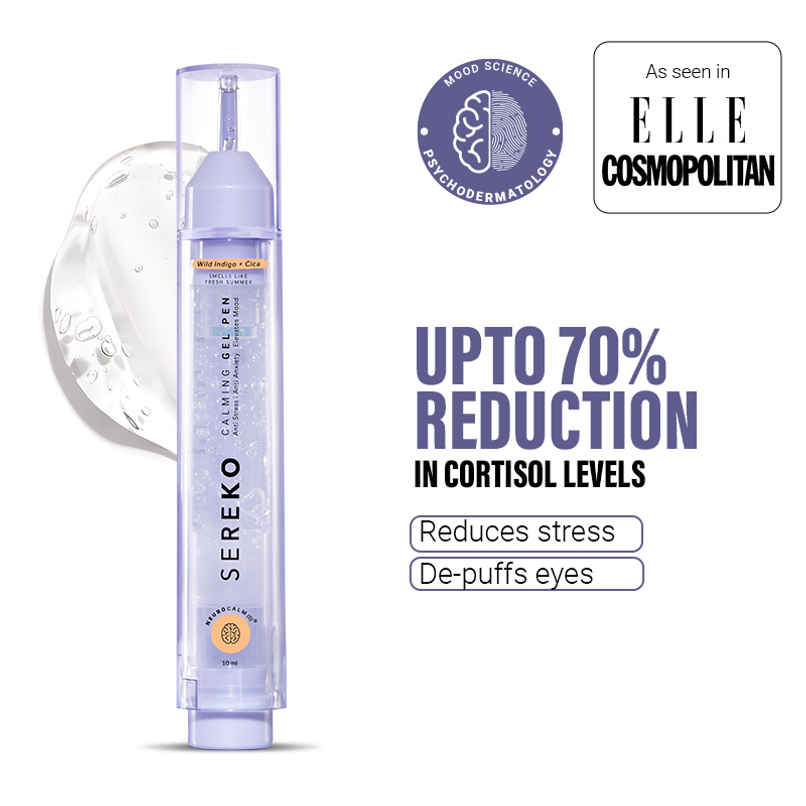 SEREKO Calming Gel Pen With Wild Indigo & Cica for Dark Circles, Puffiness & Acne Spots