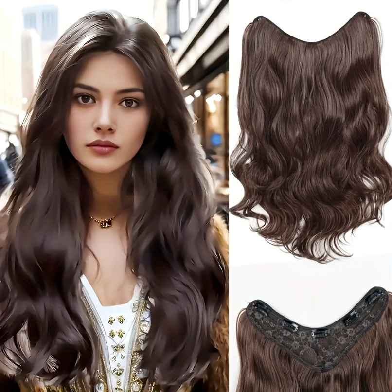 CHRONEX Natural Brown 24 Inch 5 Clip Synthetic Curly Hair Extension CHRONEX Natural Brown 24 Inch 5 Clip Synthetic Curly Hair Extension