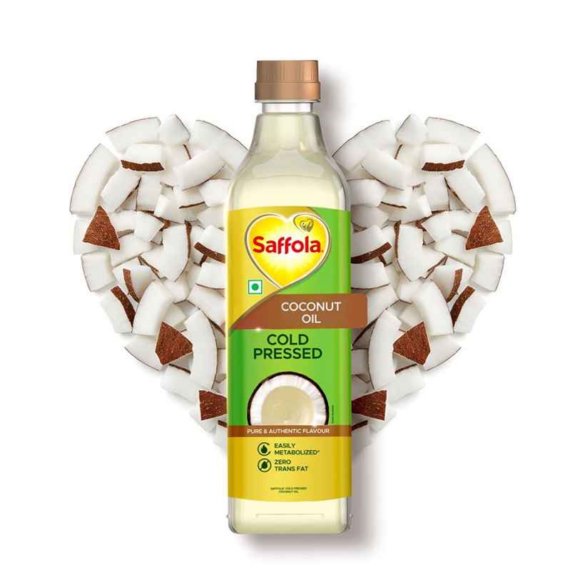 Saffola Cold Pressed Coconut Oil | Zero trans fat | No chemicals or heat | Unrefined