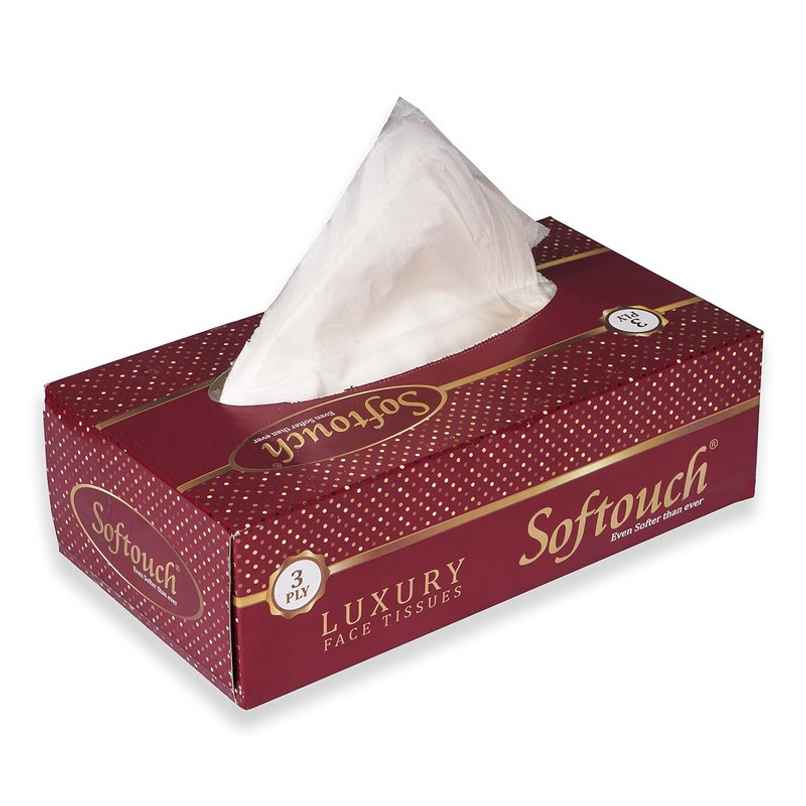 Softouch 3 Ply Face Tissue Box 80 Pulls