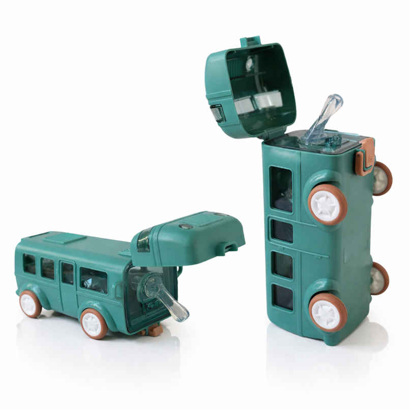 DesignLand School Bus Pink Sipper Water Bottle | Green | 500 ml