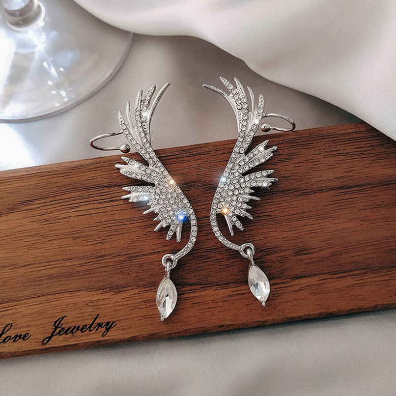Beautynx Crystal Phoenix Wing Earrings | Silver | BNX-EAR-0083