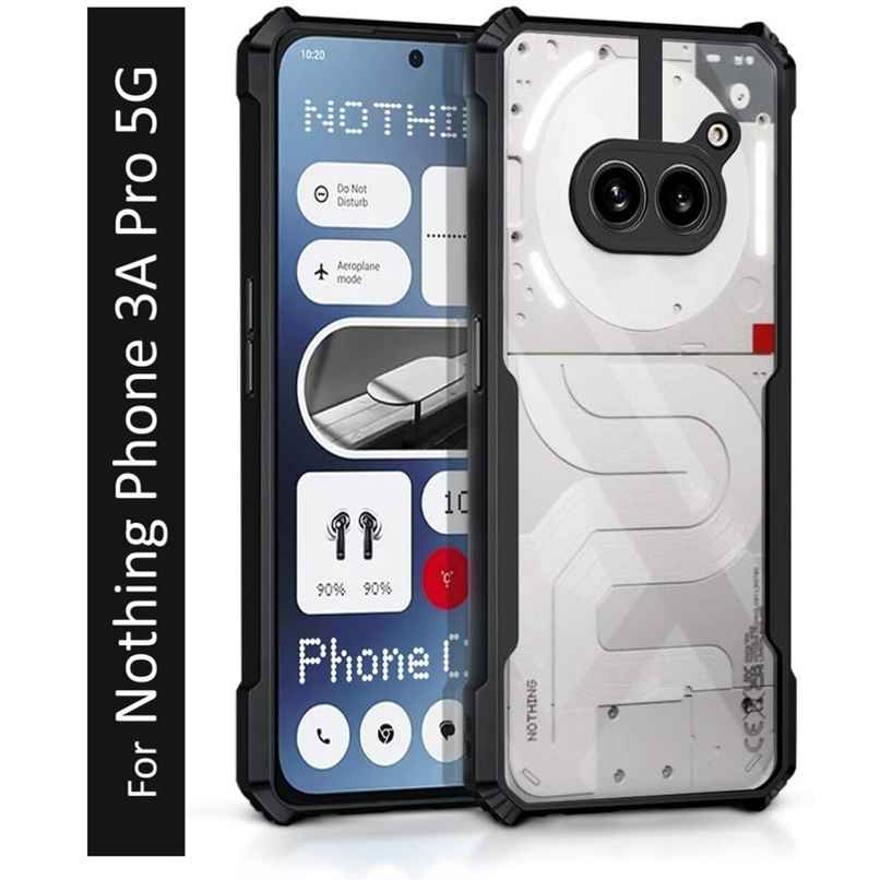 Kwine Case Nothing Phone 3A Pro 5G Back Cover - Black Bordered Transparent Case