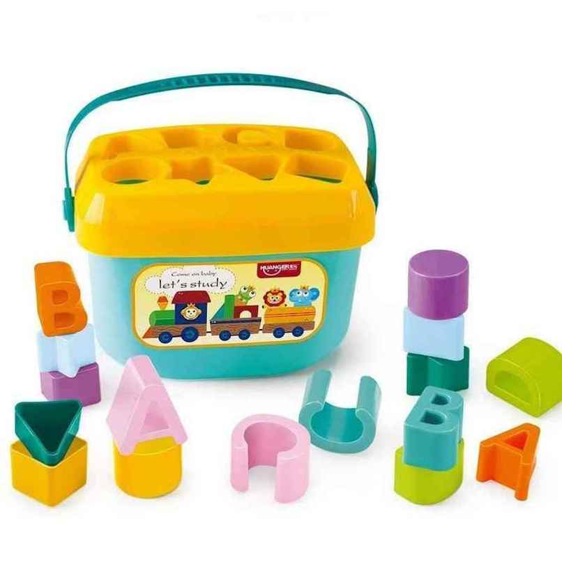 Toyshine Baby's First Shape Sorting Blocks Learning | ABCD Blocks & Shapes | 6+ months | Multicolor