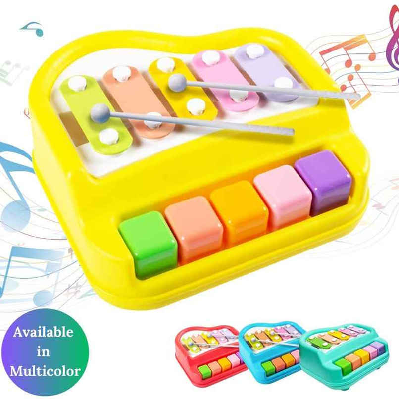 Fablue Non Battery 2 In 1 Piano And Xylophone Toy For Kids | Musical Toy For Toddlers - Multicolor