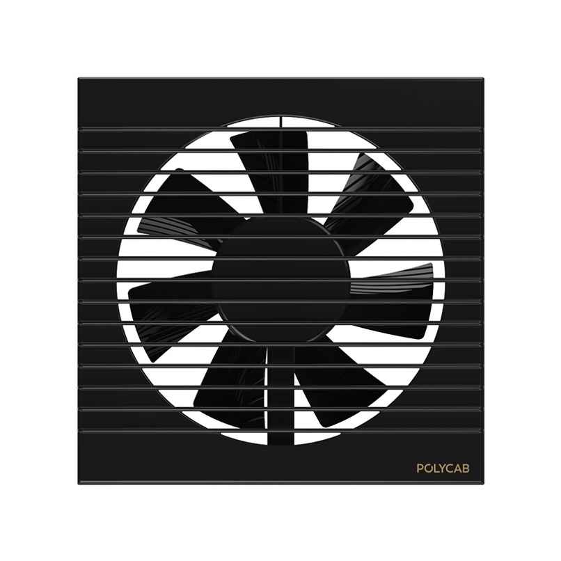 Polycab Freshner Axial Air Exhaust fan, 150mm, High Speed, 100% Copper Winding, Noiseless, Black