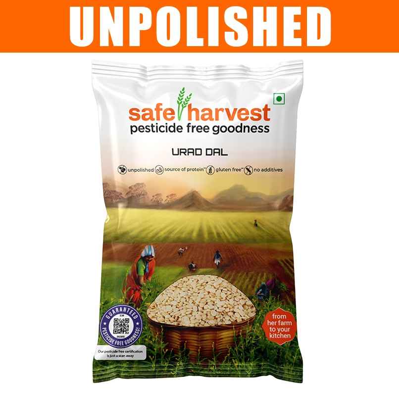 Safe Harvest Pesticide-Free Unpolished Urad Dal | Pure and Natural