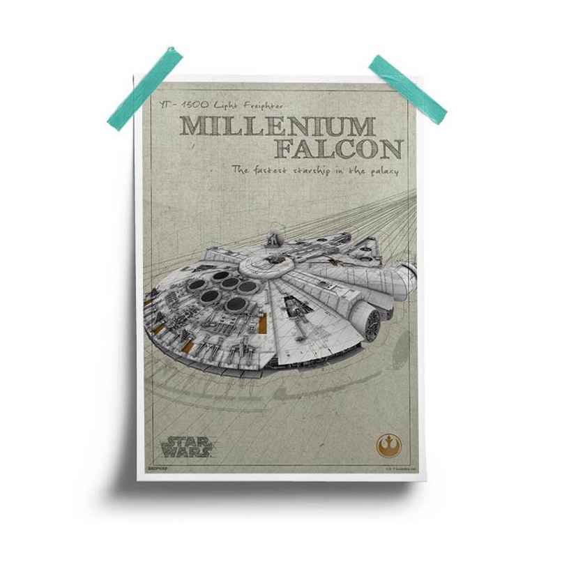 House Of Festivals Retro Falcon - Star Wars Official Poster