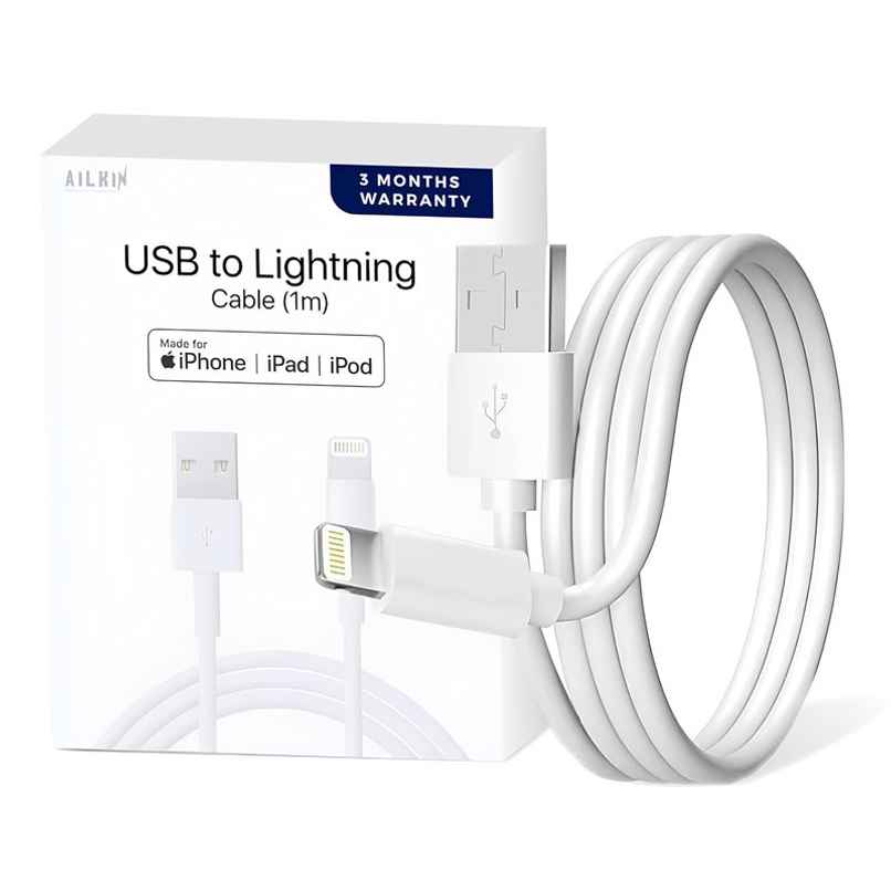Ailkin USB to Lightning cable [TPE] for iPhone |1M| White