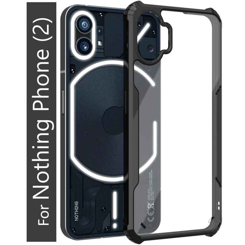 Kwine Case Nothing Phone 2 | Back Cover - Black Bordered Transparent Case Kwine Case Nothing Phone 2 | Back Cover - Black Bordered Transparent Case