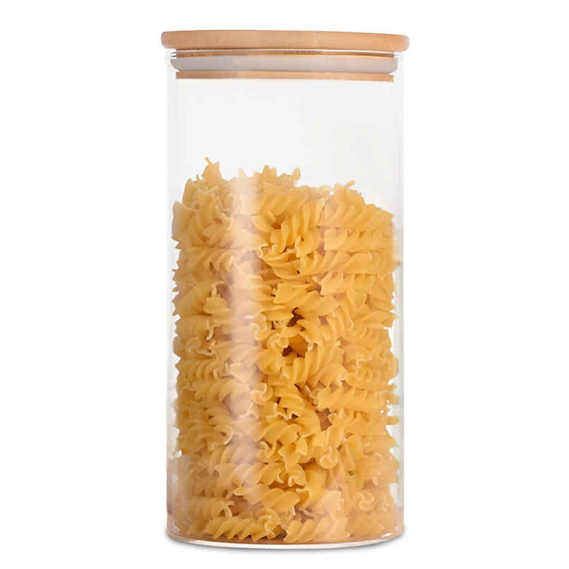 Allo Glass Jar With Wooden Lid | Round | 600 ml