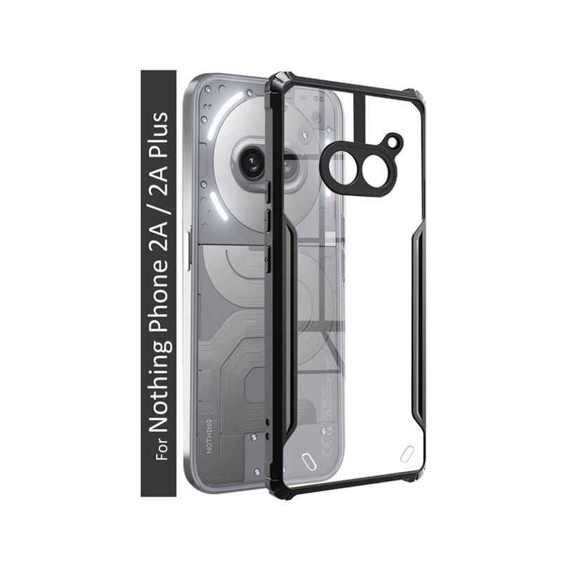 Kwine Case Nothing Phone 2A / 2A Plus Back Cover - Black Bordered Transparent Case