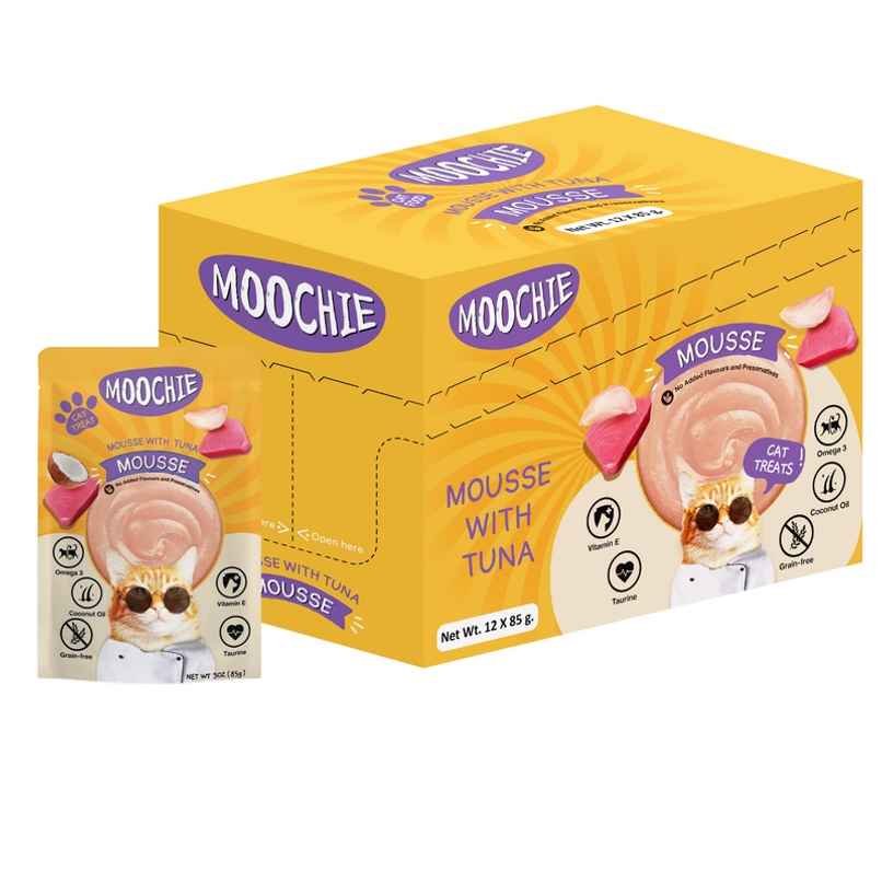 Moochie Cat Wet Food - Mousse With Tuna In Gravy | Grain-Free & No Preservative Moochie Cat Wet Food - Mousse With Tuna In Gravy | Grain-Free & No Preservative