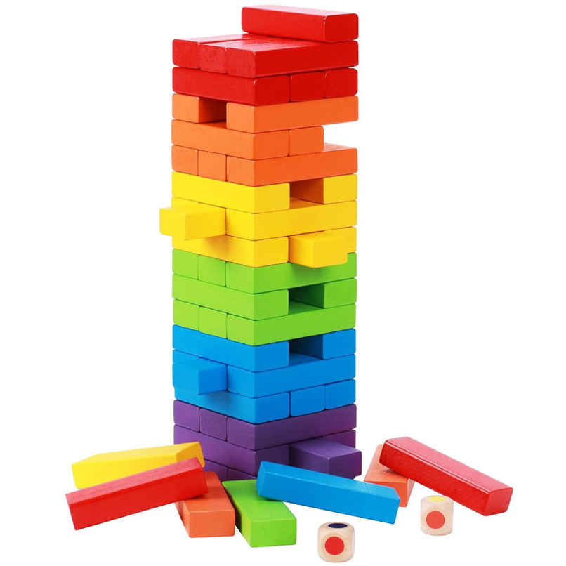 Fablue Multicolor Wooden Stacking & Balancing Tower Puzzle Game for Adult & Kids Fablue Multicolor Wooden Stacking & Balancing Tower Puzzle Game for Adult & Kids