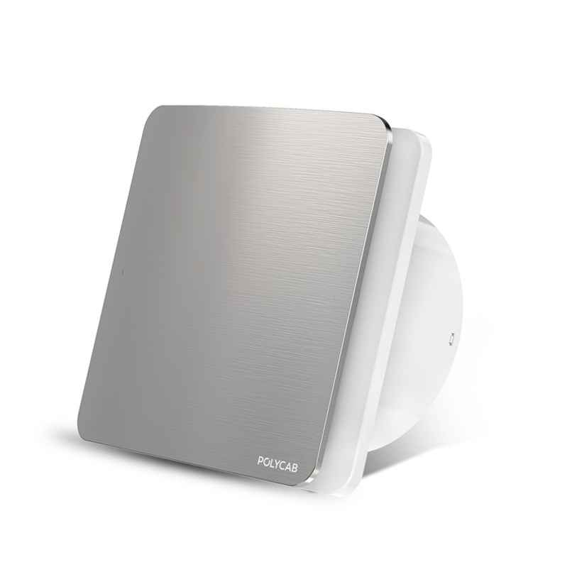 Polycab Freshly Prime Air Exhaust fan, 150mm,Noiseless,100% Copper Winding, Steel Finish