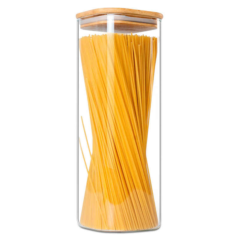 Allo Glass Jar With Wooden Lid | Square | 1000 ml