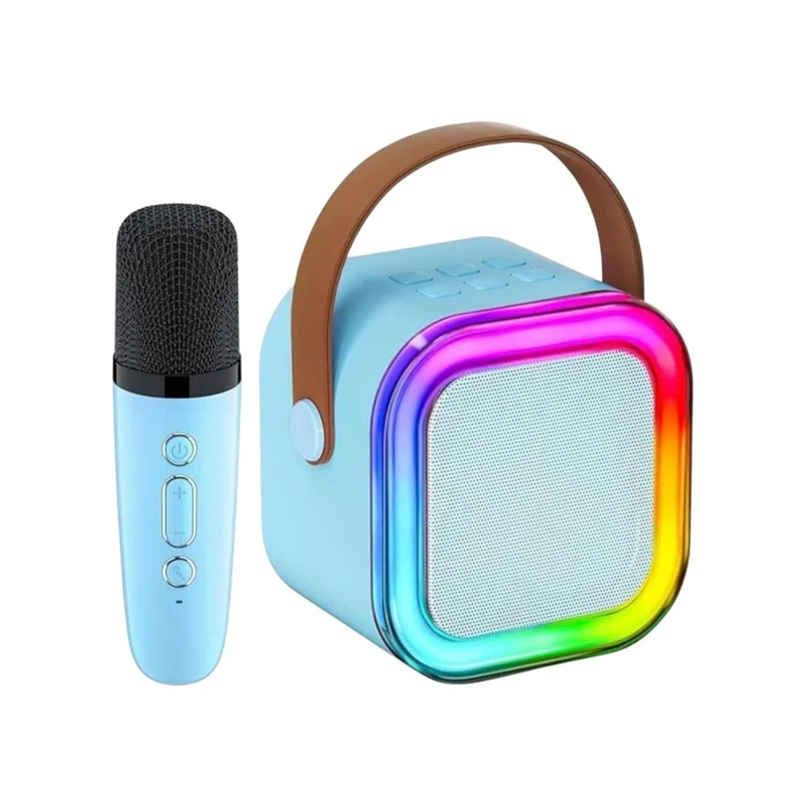 Fablue Mini Karaoke Speaker with Mic Wireless Portable Bluetooth Speaker For Kids | Blue