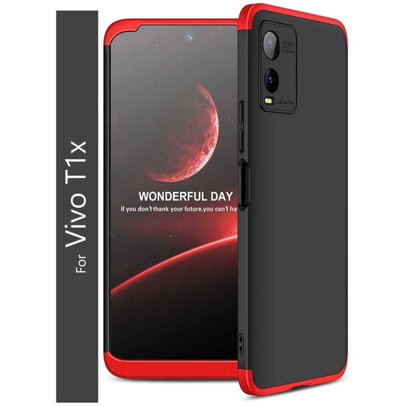 Kwine Case Vivo T1X Back Cover - 360 Degree Case - Red Color