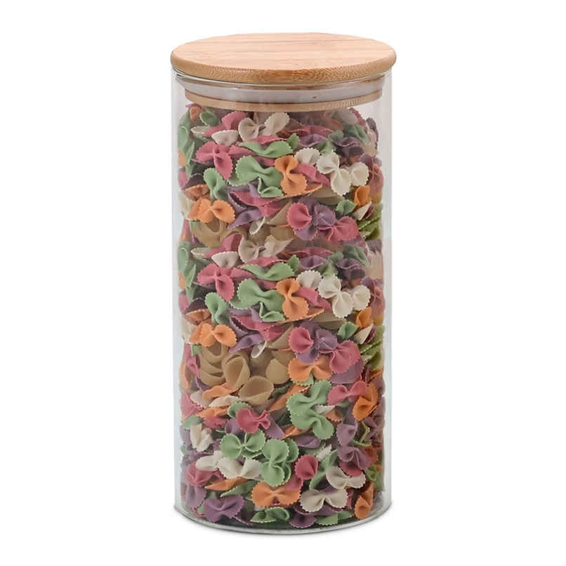 Allo Glass Jar With Wooden Lid | Round | 1000 ml
