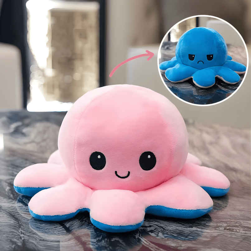 Fablue Octopus Reversible Sitting Plush Soft Toy Animal For Kids