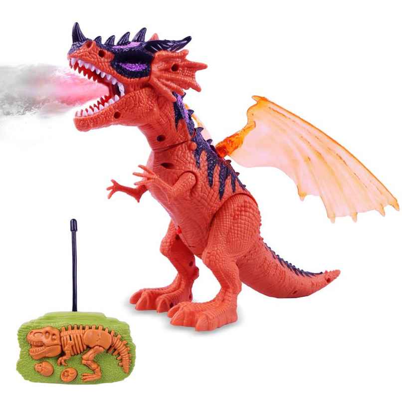 Toyshine Remote Control Walking Dinosaur T-Rex With Water Mist Spray Function Moving Wings