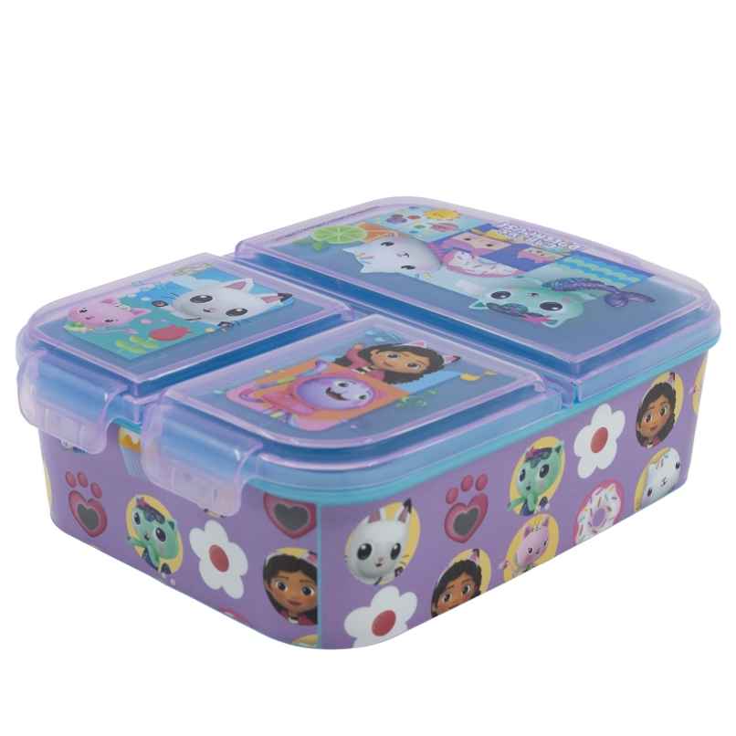 Striders Multi Compartment Rectangular Sandwich Box Gabby'S Dollhouse | XL Striders Multi Compartment Rectangular Sandwich Box Gabby'S Dollhouse | XL