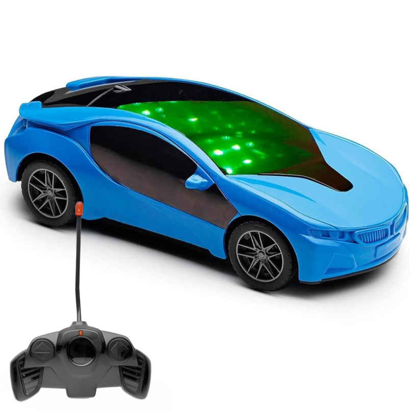 Fablue 3D Lights Famous Remote Control Car Toy For Kids - High Speed Racing Car Toy | Blue