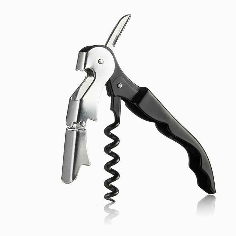 Daluci Stainless Steel Corkscrew Wine Opener 3 in 1 with Double Hinged Fulcrum Foil Cutter
