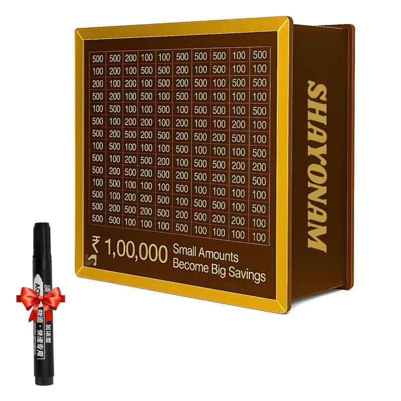 Fablue Wooden Piggy Bank Wooden Coin Box Money Saver for Kids