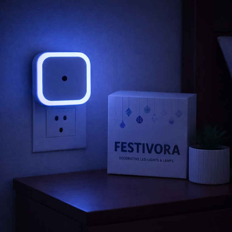 Festivora Smart Night Sensor Blue Light Bulb | Auto ON in Dark, OFF in Bright Festivora Smart Night Sensor Blue Light Bulb | Auto ON in Dark, OFF in Bright
