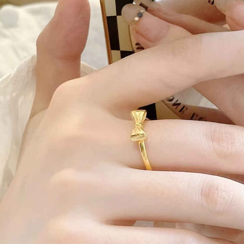 Just Lil Things Bow Tie Gold Rings | Jltr0290