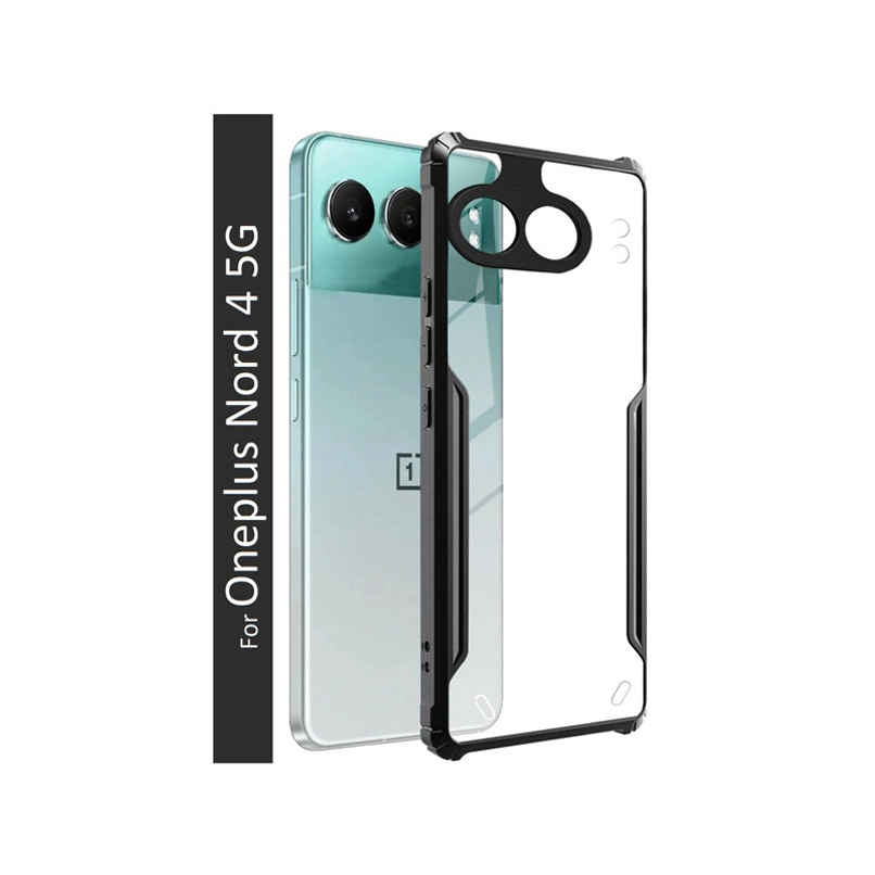 Kwine Case Oneplus Nord 4 Back Cover - Black Bordered Transparent Case