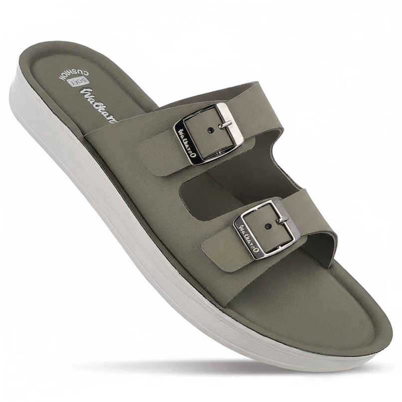 Walkaroo Women's Daily Wear Comfort Sandals - WL7554 Olive | UK8