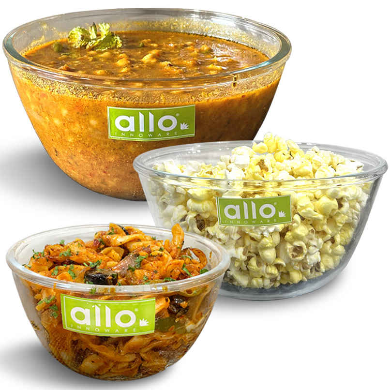 Allo Glass Bowl Set | 500, 1000, 1600 ml Allo Glass Bowl Set | 500, 1000, 1600 ml