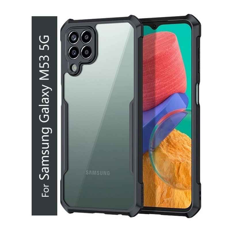 Kwine Case Samsung Galaxy M53 Back Cover - Black Bordered Transparent Case