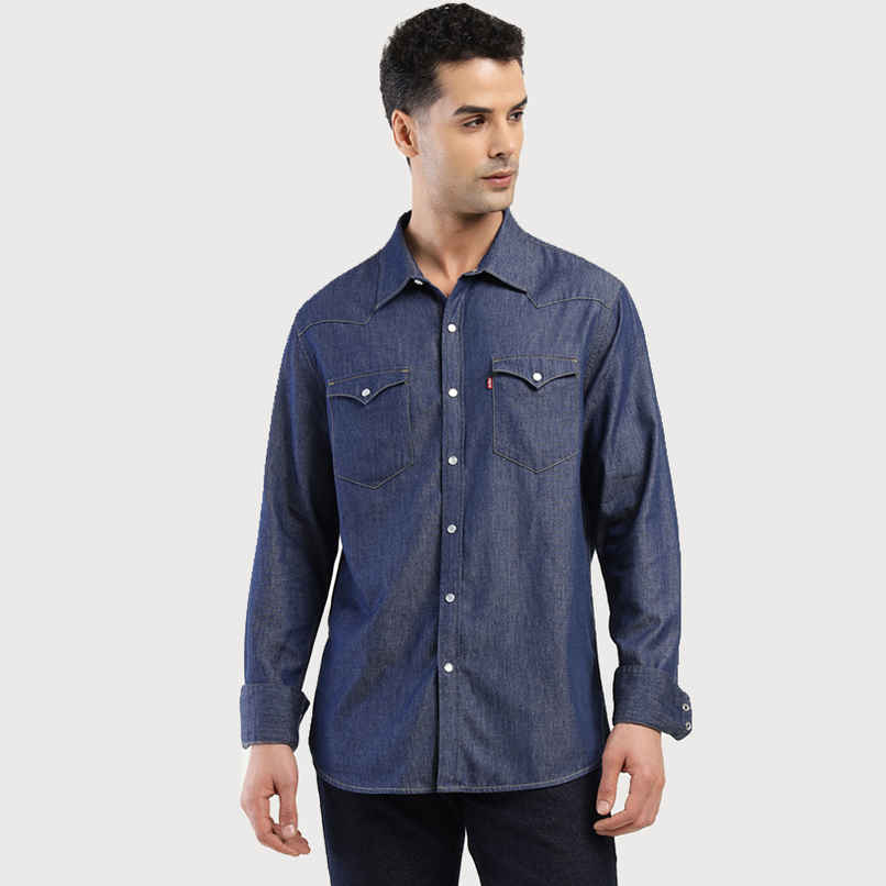 Levi's Men's 100% BCI Cotton Denim Shirt | Dark Denim Blue - S