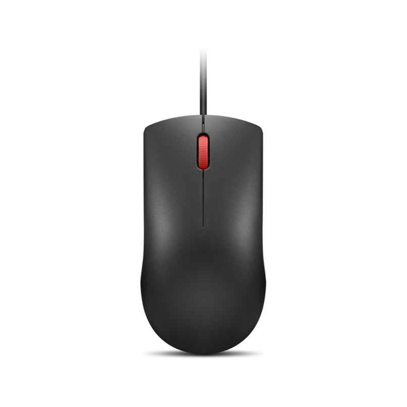 Lenovo 120 Wired Plug & Play USB Mouse, High Resolution 1600 DPI Optical Sensor, 3-Button Design with clickable Scroll Wheel, Ambidextrous, Ergonomic Mouse for Comfortable All-Day Grip (GY51L52636)