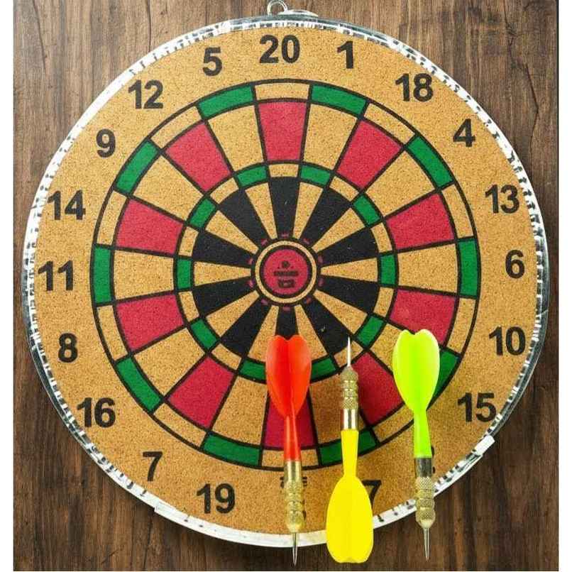 Zike Rugged Wooden Dart Board With 3 Neeedles