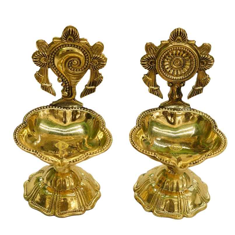 Chakra Shankh Diya Set | Pujashree