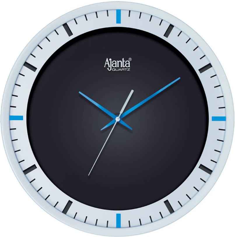 Ajanta Analog 30 cm x 29 cm Wall Clock | Blue | With Glass