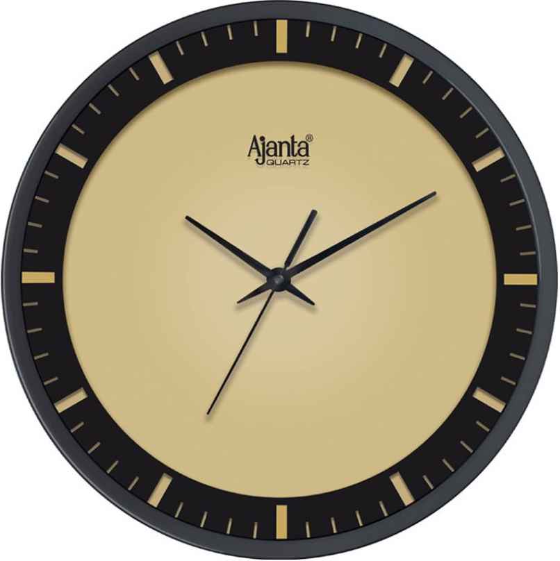 Ajanta Analog 30 cm x 29 cm Wall Clock | Gold | With Glass | Standard Ajanta Analog 30 cm x 29 cm Wall Clock | Gold | With Glass | Standard
