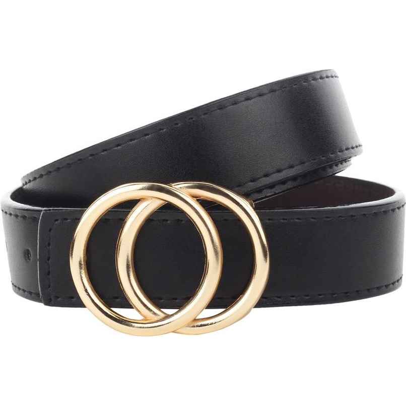 Kaezri Artificial Leather Black Belt for Women | Women oo - 30