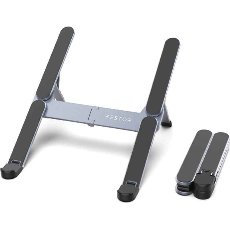 Bestor H-Shape Laptop Stand Compact Aluminum For Desk Built-In Damping Shaft,6-Levels Adjustable Bestor H-Shape Laptop Stand Compact Aluminum For Desk Built-In Damping Shaft,6-Levels Adjustable