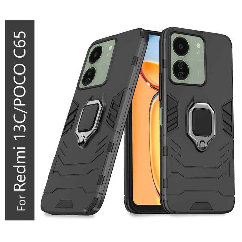 Kwine Case Redmi 13c 4G / Poco C65 Back Cover - Ring Holder Stand Case