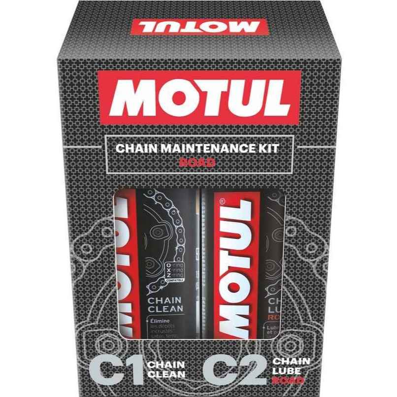 Motul Combo of C2 Chain Lube | 400 ml) and C1 Chain Clean for All Bikes | 400 ml