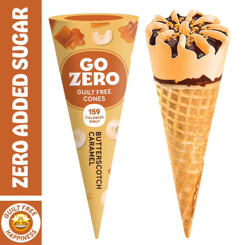 Go Zero Butterscotch Caramel Guilt Free Ice Cream Cone