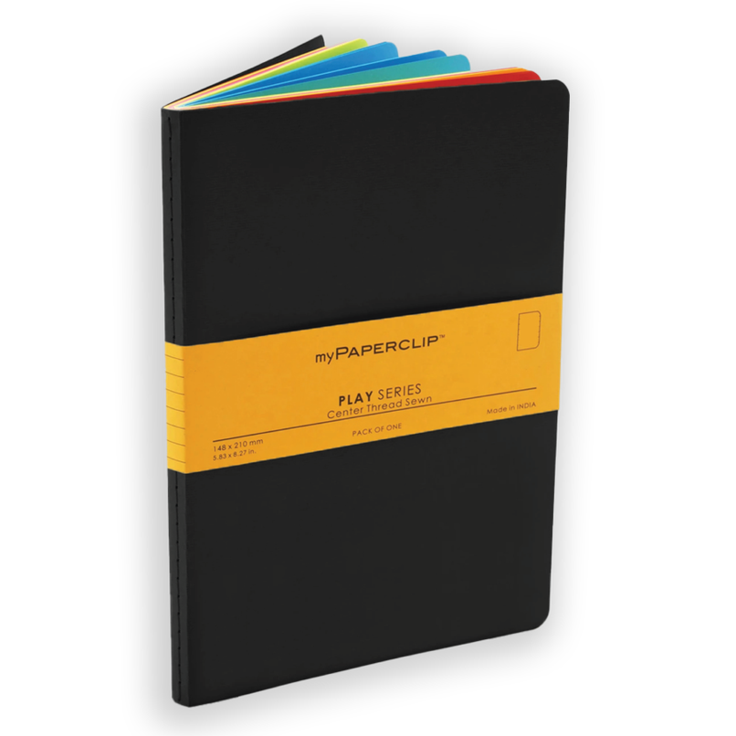 myPAPERCLIP A5 Notebook | Play Series | Black | Colored Paper myPAPERCLIP A5 Notebook | Play Series | Black | Colored Paper
