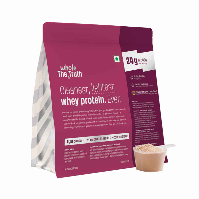 The Whole Truth Whey Protein Powder Light Cocoa (24g Protein Per Scoop)