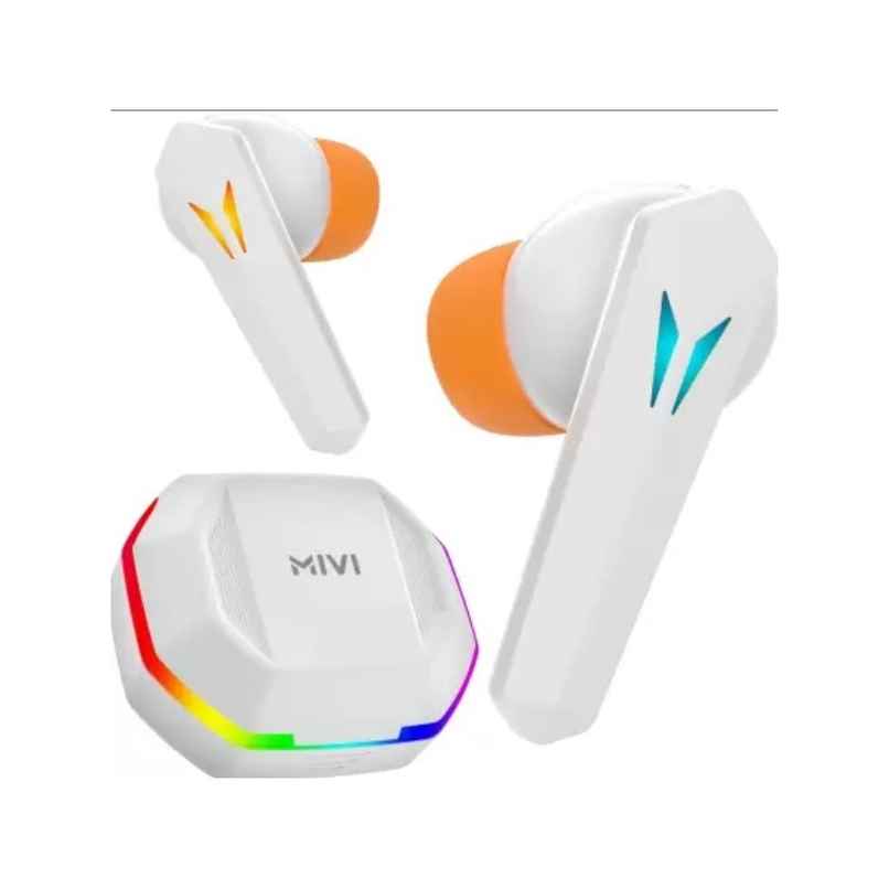 Mivi Commando X7, 35Ms Low Latency, 13Mm Bass, 50H Playtime, Dual Mic Ai ENC, Type-C, 5.3 Bluetooth - White Mivi Commando X7, 35Ms Low Latency, 13Mm Bass, 50H Playtime, Dual Mic Ai ENC, Type-C, 5.3 Bluetooth - White